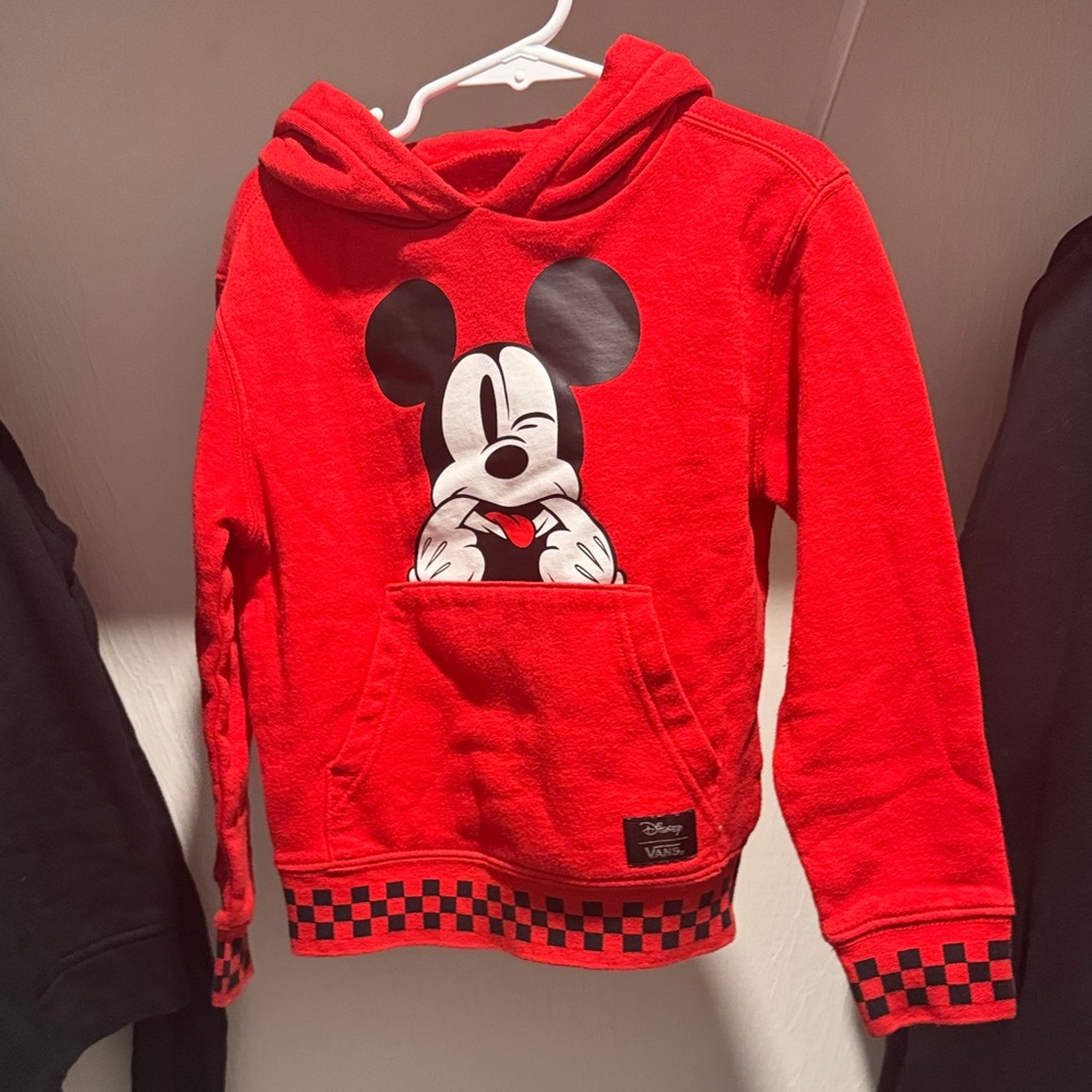 Disney Kids Red Hoodie with Mickey Mouse Design